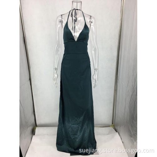Sleeveless Halter Neck Top Backless Evening Wedding